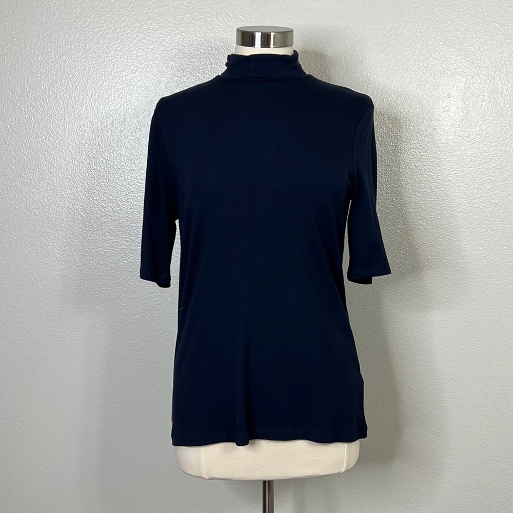 LAUREN Ralph Lauren Navy Blue Basic Knit Turtleneck, NWT